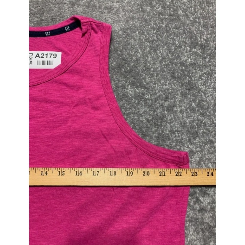 Gap Womens XXL Pink Tiered Sleeveless Mini Dress Slub Cotton Modal Pockets - Picture 11 of 12